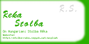 reka stolba business card